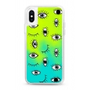 Creative Chic All Over Eyes Printed Ombre iPhone Xs Max Case in Green
