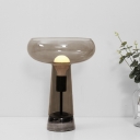 Coffee Glass Bowl Shaped Night Table Light Modernism 1 Light Nightstand Lighting for Living Room