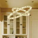 Interlace Rings Dining Room Chandelier Clear Crystal Contemporary Light Fixture with 47