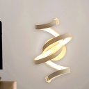 Acrylic Twisted Flush Wall Sconce Modernism LED Ivory Wall Mounted Lamp for Stairway