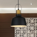 Aluminum Black Finish Pendant Lamp Bell 1-Bulb Farmhouse Down Lighting with Handle over Dining Table