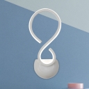 Twisted Acrylic Sconce Lighting Simple Style LED White Wall Mount Lamp Fixture for Bedroom