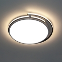 White Circular Flush-Mount Light Fixture Modernist LED Acrylic Flush Ceiling Lamp, 13