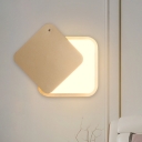 Iron Squared Rotatable Sconce Modern LED Gold Wall Light Fixture with Acrylic Shade