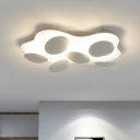 Pearly Shells Bedroom Ceiling Flush Mount Acrylic LED Modernist Flushmount Lighting in White