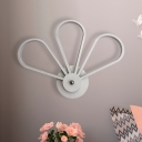 Clover Shaped Sconce Light Fixture Simplicity Aluminum Black LED Wall Lamp for Kitchen
