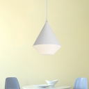 White Stout LED Ceiling Suspension Lamp Contemporary 1 Light Acrylic Hanging Pendant for Dining Room