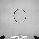 Halo Ceiling Pendant Light Simple Acrylic Restaurant LED Suspension Lamp in Black with Bird Crystal Droplet, White/Warm Light