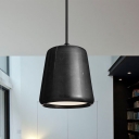 Nordic 1-Head Pendant Lighting White/Black Bell Ceiling Hang Fixture with Marble Shade for Living Room