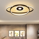 Black/White Geometric Frame Ceiling Lighting Simplicity Acrylic LED Flush Mount for Bedroom in Warm/White Light