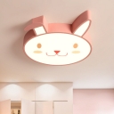 Blue/Pink/White Rabbit Ceiling Flush Modernist Acrylic LED Flushmount Lighting for Bedroom