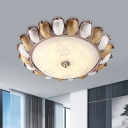 Floral Metal Flush Mount Fixture Country 14