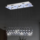 Draping Kitchen Ceiling Light Fixture Simple Clear Crystal Ball LED Chrome Flush Mount