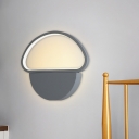 Modernist Mushroom Shaped Sconce Light Fixture Acrylic Bedroom LED Wall Mounted Lamp in Grey
