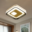 Round/Square Acrylic Ceiling Flush Modernist Black and White LED Flush Mounted Light for Foyer