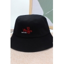 Fashionable Street Womens Chinese Letter Printted Bucket Hat