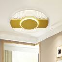 Acrylic Disk Flush Mounted Light Modern LED Flush Ceiling Lamp Fixture in Gold, Warm/White Light