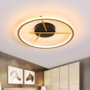 Halo Ring Ceiling Flush Minimalism Acrylic LED Gold Flush Mount Light Fixture in White/Warm Light, 16