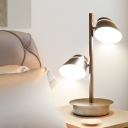 Twig Design Rotatable Table Lamp Modern Creative Metal 1 Light Coffee Nightstand Light with Angled Tapered Shade