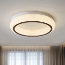 Doughnut Bedroom Flushmount Light Acrylic LED Modernist Flush Ceiling Lamp in White