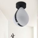 Modernist LED Flush Light Black and White Waterdrop Ceiling Flush Mount with Acrylic Shade for Hallway in Warm/White Light