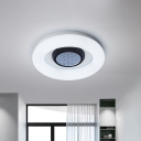 Acrylic Dual Doughnut Ceiling Mounted Light Modernist Black/Grey/Silver LED Flush Lamp Fixture