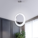 Ring Dining Room Pendant Lighting Acrylic LED Minimalism Ceiling Suspension Lamp in White