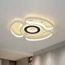 Acrylic Arced Ring Flush Lighting Modernism LED White Flush Mounted Lamp in Warm/White Light