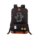 Cool Outdoor Letter FRIENDS Cartoon Characters Graphic Patchwork Colorblock Large Capacity Backpack