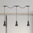 Black 3/5/7-Light LED Multi Light Chandelier Industrial Iron Pipe Tandem Mini Ceiling Pendant Lamp