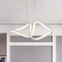 Distorted Acrylic Hanging Lamp Minimalist White LED Chandelier Pendant Light in Warm/White Light