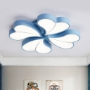 Loving Heart Shape Flush Mount Lighting Kids Acrylic LED Bedroom Flushmount Lamp in White/Pink/Blue