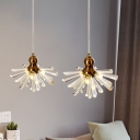 Burst Dining Room Chandelier Light Art Deco Crystal Bar 3-Light Gold Hanging Lamp Kit