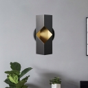 Modernist Geometric Flush Wall Sconce Iron 1 Head Bedroom LED Wall Mounted Light in Black