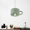 Green Cup Shape Down Lighting Modern Nordic 1 Light Ceramics LED Mini Suspended Pendant Lamp