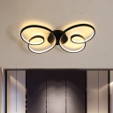 Black/White Butterfly Flushmount Lighting Minimalist LED Acrylic Flush Mount Spotlight for Bedroom