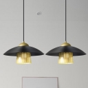 Domed Metal Multiple Hanging Light Vintage 2 Heads Dining Room Suspension Lamp in White/Black/Gold