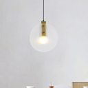 Post Modern Dual Disc Suspension Light White Textured Glass 1 Bulb Bedside Ceiling Lamp in Brass