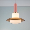 Opal Glass Gourd Hanging Lighting Macaron 1 Head Pink/Light Blue/Gold Finish Pendant Ceiling Lamp over Dining Table