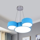 Acrylic Mouse Shaped Flush Ceiling Light Cartoon Blue/Green/Red LED Ceiling Mounted Fixture for Nursery