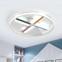 Windmill Ceiling Mount Light Fixture Modernist Acrylic White LED Flush Mount with Ring for Bedroom in Warm/White Light