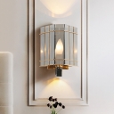 Small Triangle Wall Sconce Postmodern Smoke Prismatic Glass 1 Light Bedroom Wall Mounted Light