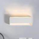 Cuboid Living Room Wall Lighting Ideas Plaster 1-Light Modern Flush Mount Wall Sconce in White