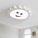 White Baby Sun/Unicorn Ceiling Lamp Cartoon Acrylic LED Flush Mount Recessed Lighting for Kids Bedroom