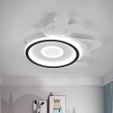 Cartoon Mouse Ceiling Flush Nordic Metal LED White Flush Mounted Light Fixture in Warm/White Light