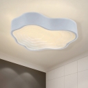 White Ripple Flush Ceiling Light Modern Iron LED Flush Mount Recessed Lighting in Warm/White Light