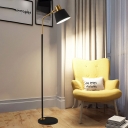 Post-Modern 1 Bulb Floor Light Black Conical Frustum Adjustable Stand Up Lamp with Iron Shade