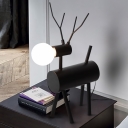 Iron Deer Night Table Light Creative 1 Head Black Nightstand Lighting for Living Room