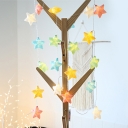 Macaron Starfish String Light Hanging Kit Plastic 20/40 Heads Bedroom LED Fairy Light in Yellow/Blue-Pink-Yellow, 9.8/19.6 Ft