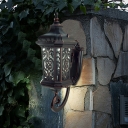 Black Lantern Wall Mounted Light Farmhouse Metallic 1-Light Outdoor Up/Down Sconce Lighting